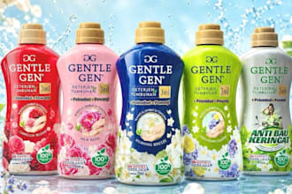design baby personal care product label, shampoo, lotion, oil, diaper packaging