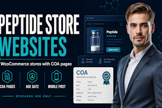build a research use only woocommerce peptide store with coa pages