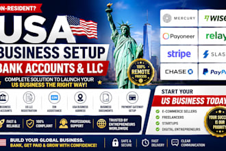do USA bank creation, open mercury, wise, payoneer, USA physical address