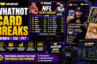 design custom sports card and tcg break layouts for whatnot