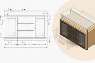 create vanity shop drawings, cabinet detailing and cad joinery drawings