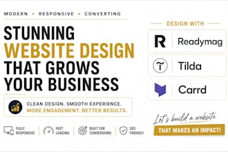 create a responsive readymag, tilda, and carrd website
