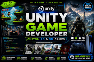 create a unity 2d, 3d game for pc, mobile and console