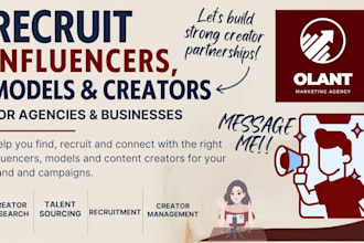recruit influencers of models and creators for agencies and businesses