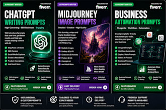 write custom chat gpt and midjourney prompts for any niche