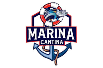 make waterfront tiki restaurant logo with nautical theme