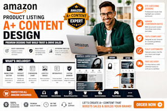 create amazon product a plus content design images or setup brand store front