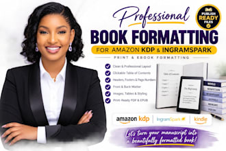 book formatting, amazon KDP book formatting and ingram spark book layout