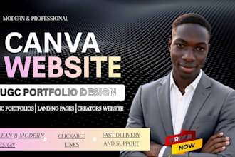 design a modern canva website and ugc portfolio