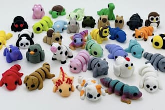 create custom 3d articulated toys, flexi models, bjd,  dolls stl for 3d printing