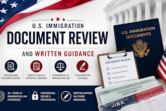 review your us immigration documents and provide written guidience