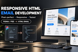 develop a responsive HTML email template