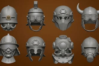 create 3d printable helmet and mask stl for cosplay and 3d printing