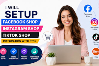 setup facebook shop and tiktok instagram shop integration with etsy shop