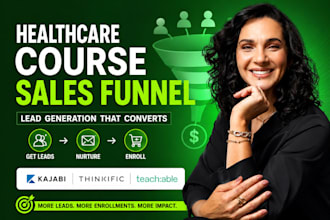 build kajabi healthcare sales funnel, thinkific, teachable lead generation