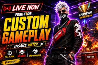 yt live streaming thumbnail for free fire streamers
