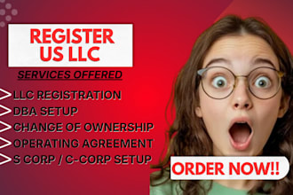 register US llc, dba, ein and assist with itin and business bank account