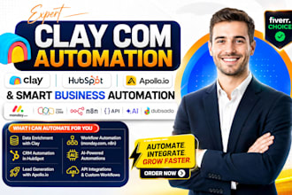 setup clay com automation hubspot crm apollo io zoho n8n monday dubsado crm