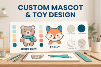 design custom plush toy character children brand mascot merchandise collectibles