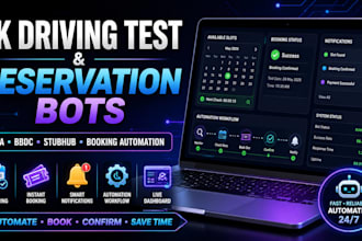 build UK driving test dvsa bbdc stubhub reservation and booking bots