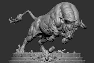 digital 3d sculpt,tabletop miniature,zbrush statue,creature bust for 3d printing