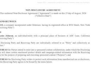 draft, review ndas, influencer agreements, terms and conditions