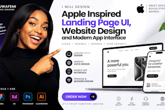 design apple inspired landing page UI website design and modern app interface