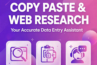 be your accurate data entry assistant for copy paste and web research