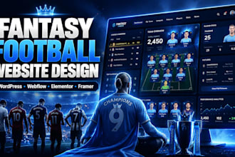 design fantasy football website for leagues teams and sports brands