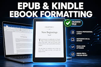 convert and format your ebook for kindle and epub in 24 hours