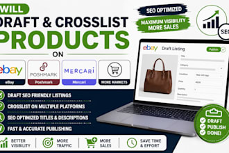 draft and crosslist products on ebay poshmark mercari SEO ebay draft publishing