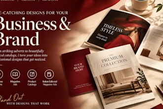 design business advert, magazine ads, product catalog and italian editorial ads