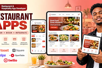 develop restaurant apps with toast, square, stripe and twilio integration
