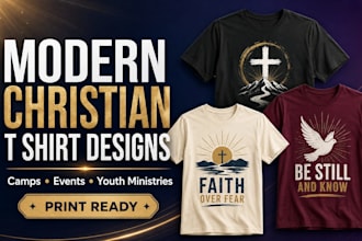 design modern christian t shirts for camps, events, and youth ministries