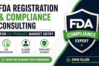provide fda registration and compliance consulting for US product market entry