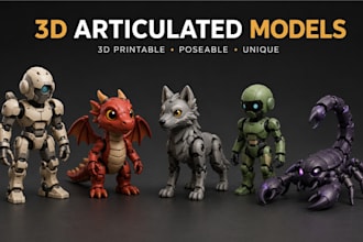 create custom articulated 3d models and action figures