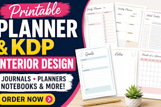 design printable planner kdp book interior for journals and books
