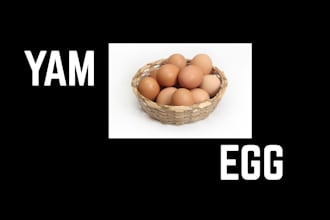 yam and egg, 2 yam and eggs, yams and eggs