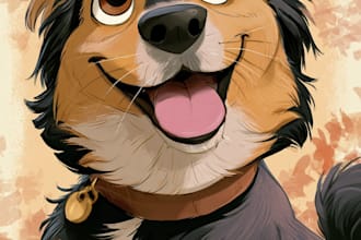 draw disney pet portrait illustration