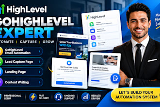 gohighlevel email automation, lead capture page, landing page, content writing