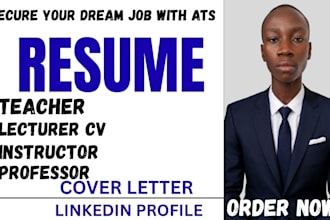 write a professional ats friendly teacher resume and CV
