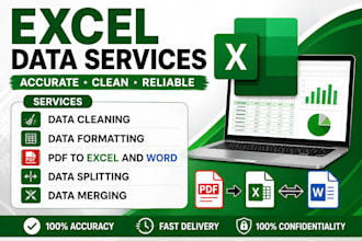 clean, format, merge, split excel data