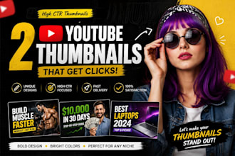 design cartoon and professional youtube thumbnails