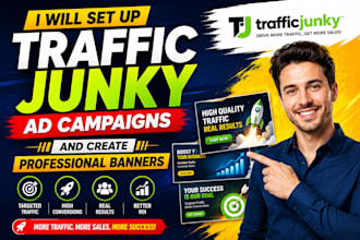 set up traffic junky ad campaigns and create professional banners