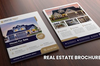 design a luxury property listing brochure and realtor marketing flyer