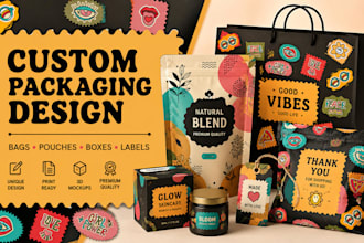 design custom packaging bags pouches boxes product labels mailer box design bag