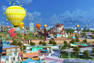 design amusement park landscape, theme park and outdoor spaces