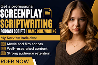 do youtube short video script podcast movie scriptwriting game lore rpg writing