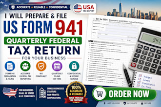 prepare and file US form 941 quarterly federal tax return for your business