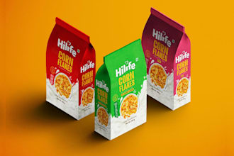 design custom food packaging, pouch, box, mylar bag and product packaging mockup